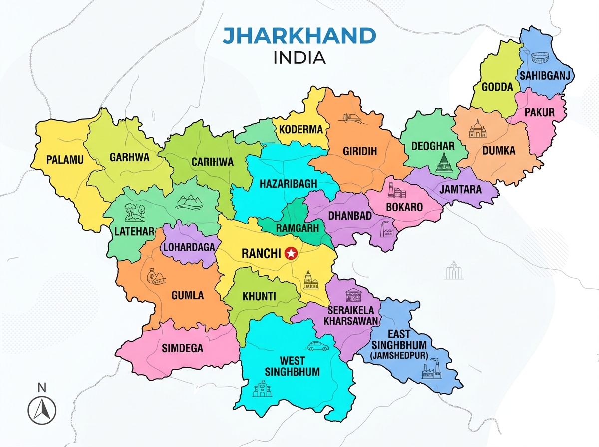 Jharkhand District Map