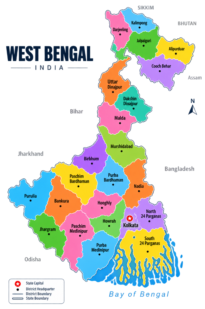 West Bengal District Map